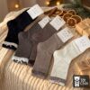 Combo 5 đôi Tất nữ cổ ren bèo nhún đính nơ phong cách vintage Hàn Quốc