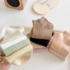 Tất Cotton Nữ Cổ Ngắn Trơn Gân Tăm Nhiều Màu Pastel Phong Cách Hàn Quốc