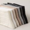 Tất Cotton Vặn Thừng Cổ Cao Nữ Tông Trung Tính Basic Phong Cách Hàn Quốc