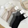 Tất Cotton Vặn Thừng Cổ Cao Nữ Tông Trung Tính Basic Phong Cách Hàn Quốc