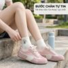 Tất Cotton Nữ Cổ Ngắn Gân Tăm Thêu Hình Gấu Chữ You Are A Phong Cách Hàn Quốc
