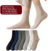 Tất Cotton Nam Nữ Cổ Trung Dệt Gân Trơn 7 Màu Basic Thoáng Khí
