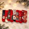 Tất Cotton Cổ Trung Giáng Sinh Ông Già Noel Gấu Tuần Lộc Bánh Gừng