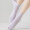 Tất Cotton Nữ Cổ Trung Gân Trơn 9 Màu Pastel Basic Phong Cách Hàn Quốc