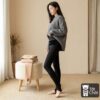 Quần Tất Legging Lót Lông Xỏ Gót Giữ Ấm Mùa Đông Nữ Màu Đen Da