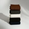 Tất Cotton Nam Nữ Cổ Cao Trơn Basic 5 Màu Nâu Xám Kem Đen Navy